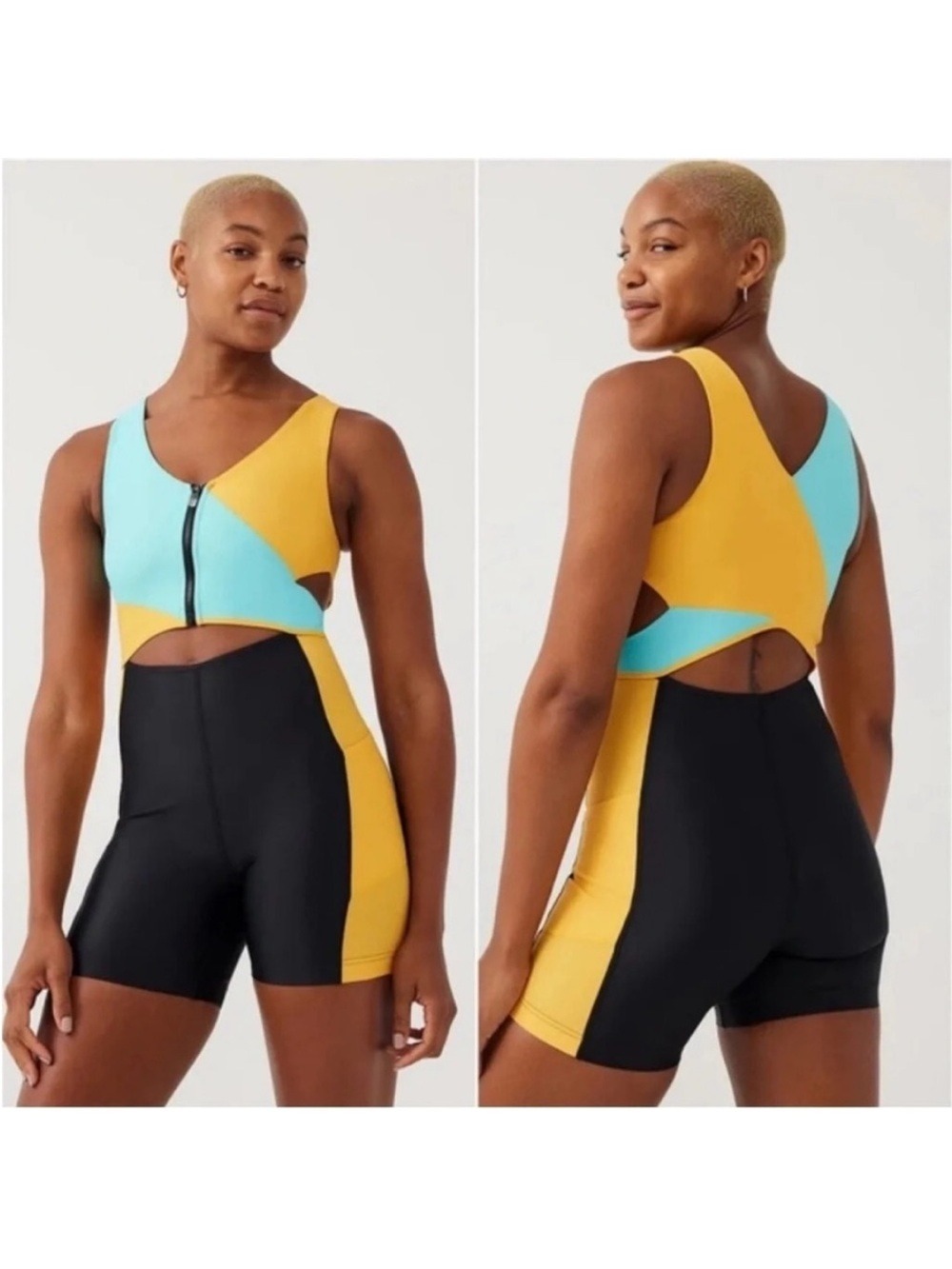 Outdoor Voices Splash Knit 6" Color Block Bodysuit